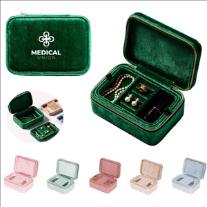 Plush Velvet Jewelry Box Travel Jewelry Case Organizer